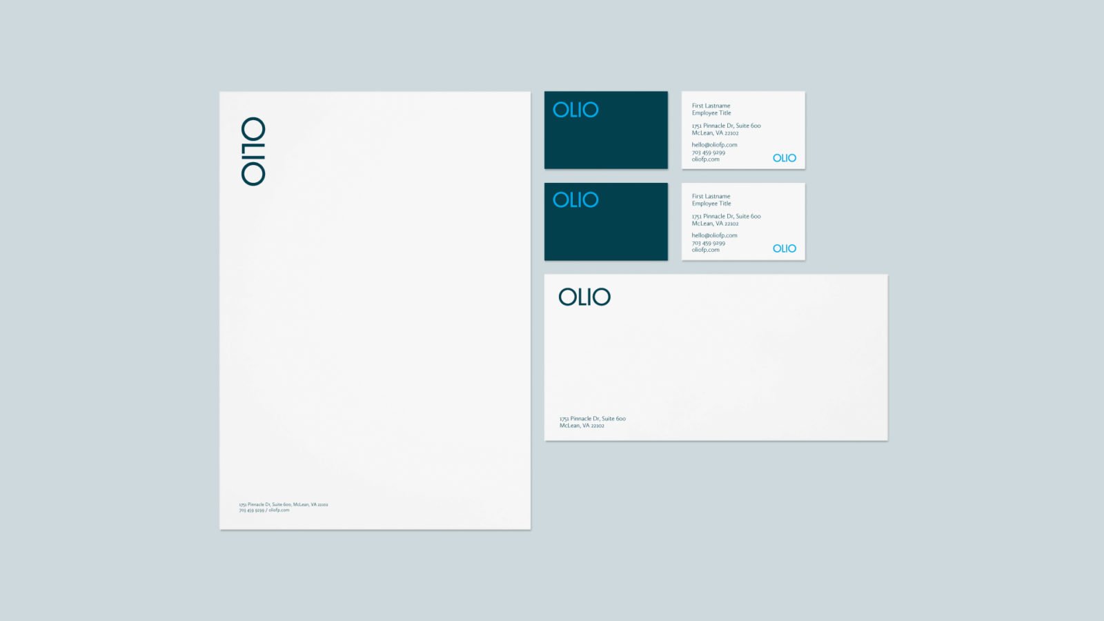 Olio Financial Planning Identity Branding Stationery