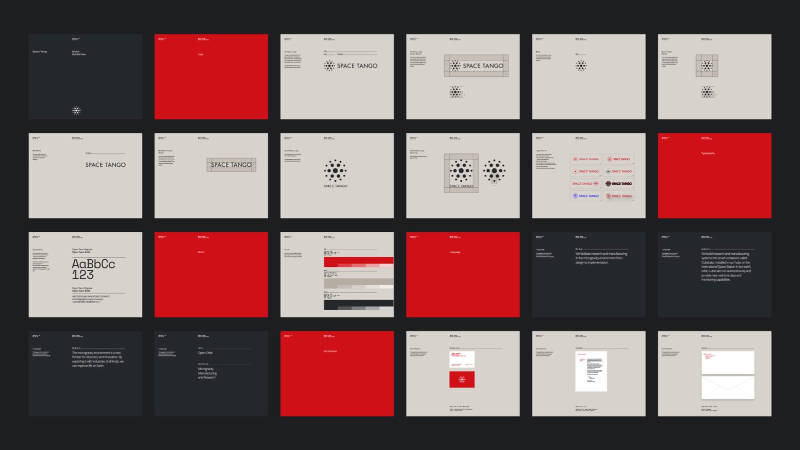 Brand Identity for Space Tango, a microgravity research and manufacturing design Brand Manual