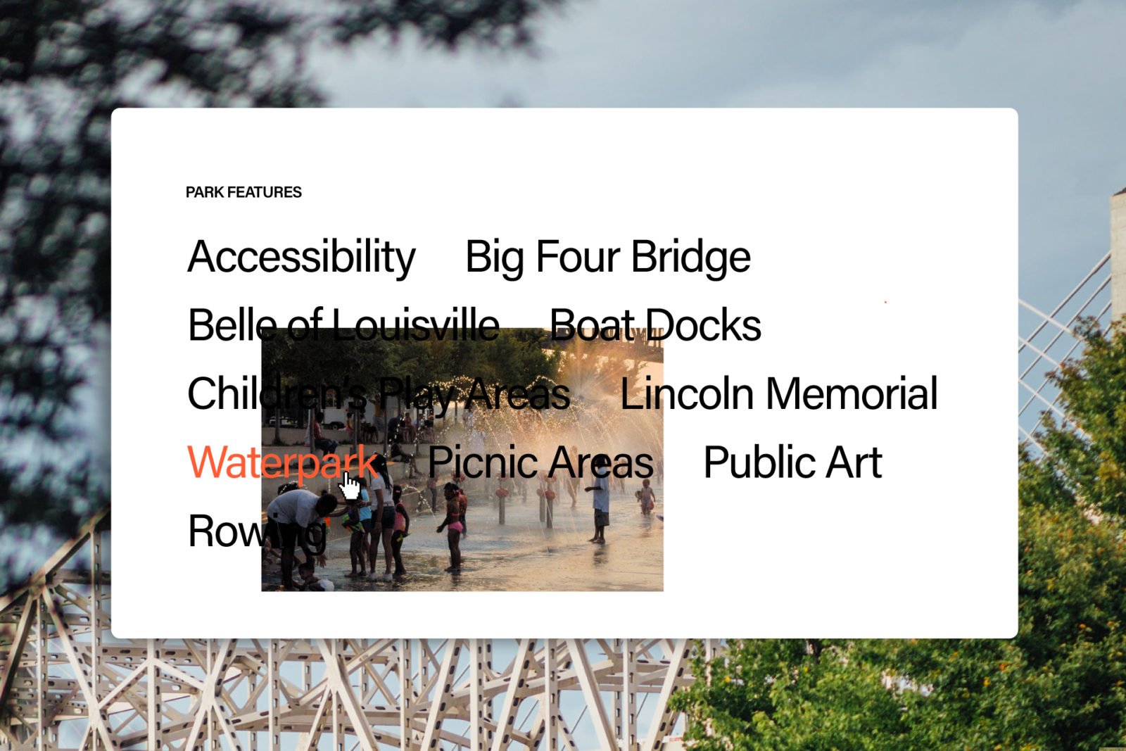 Waterfront Park Brand Website Design