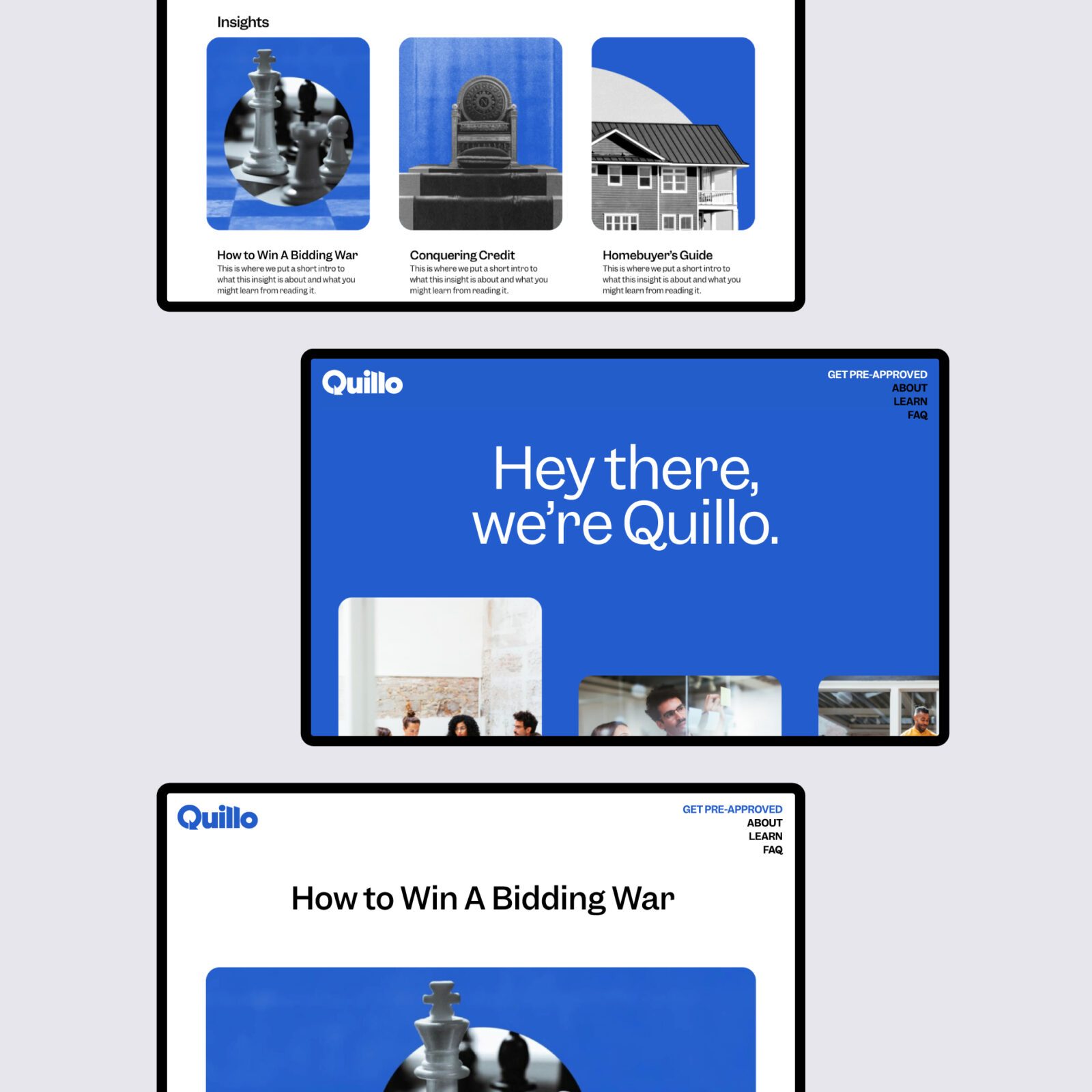 Quillo Digital Mortgage Brand Website Design