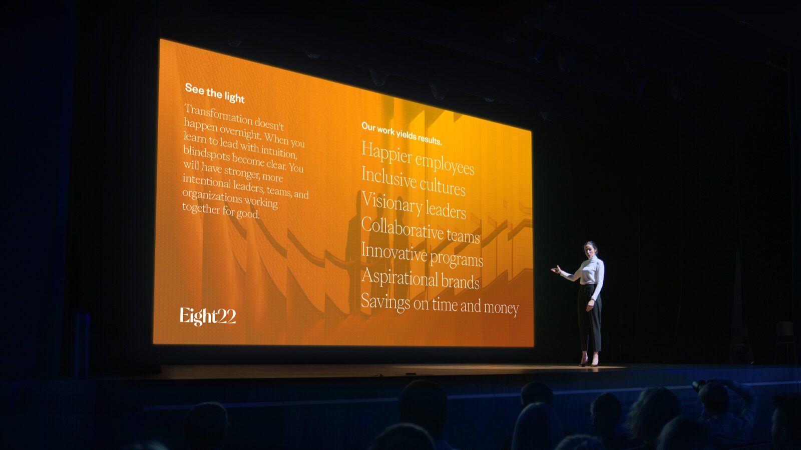 Eight22 rebrand presentation slide