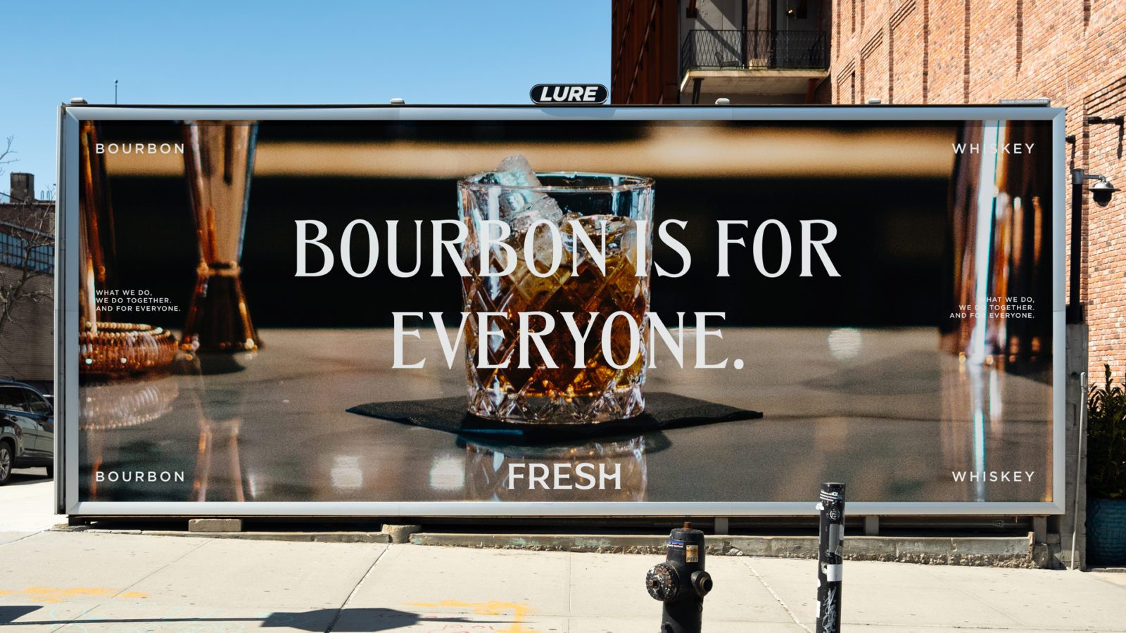 fresh bourbon brand language billboard campaign design