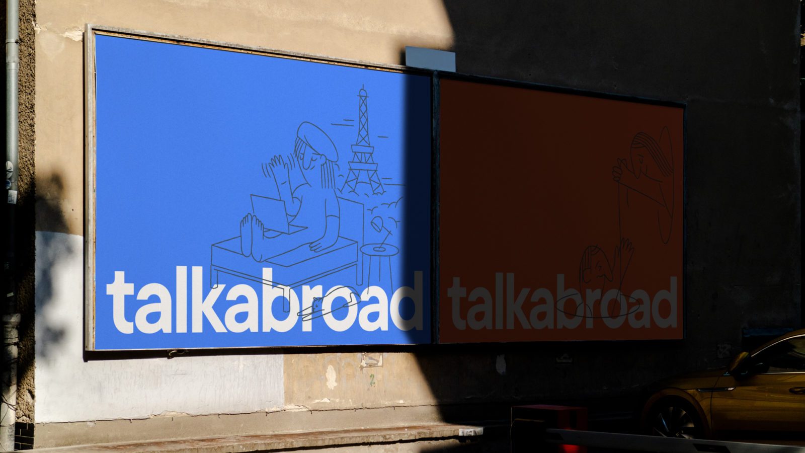 TalkAbroad billboard design and illustration style